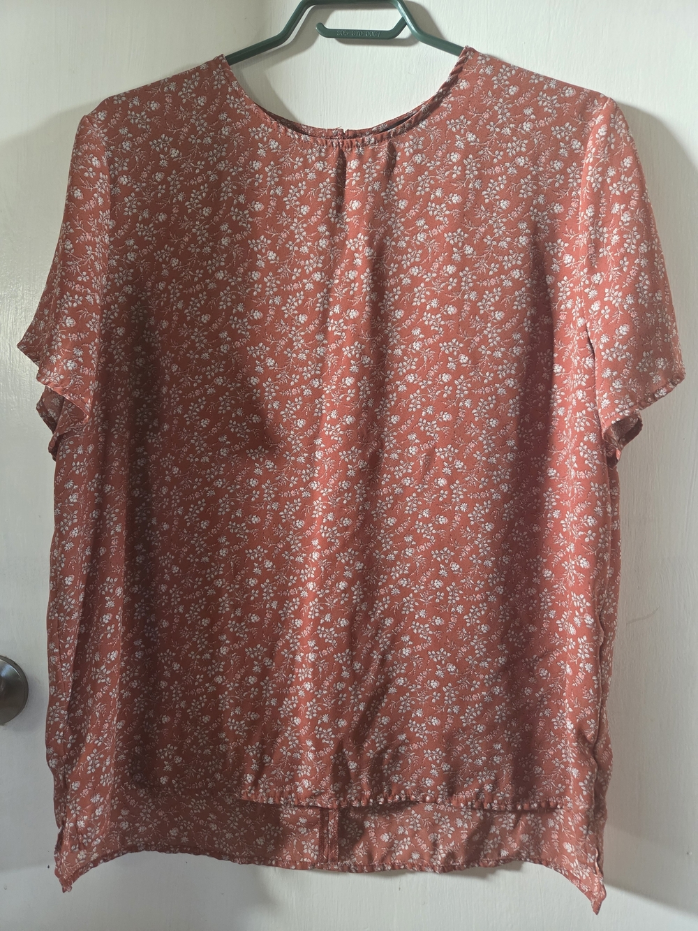 Banana Republic Rust Floral Short-Sleeve Blouse